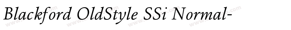 Blackford OldStyle SSi Normal字体转换